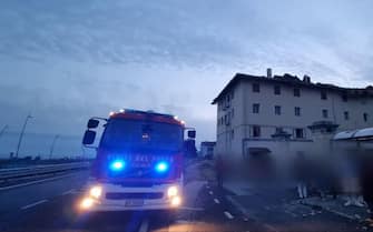 I vigili del fuoco intervengono a seguito dei danni causati dall'ondata di maltempo nel Friuli Occidentale, nella zona Udinese e nel Goriziano: oltre 500 chiamate giunte al Nue112 del Friuli Venezia Giulia, 13 luglio 2023. ANSA/ VIGILI DEL FUCOO ++HO - NO SALES EDITORIAL USE ONLY++