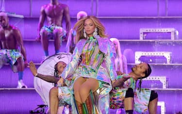 STOCKHOLM, SWEDEN - MAY 10:  (Editorial Use Only) (Exclusive Coverage) BeyoncÃ© performs onstage during the opening night of the â  RENAISSANCE WORLD TOURâ   at Friends Arena on May 10, 2023 in Stockholm, Sweden. (Photo by Kevin Mazur/Getty Images for Parkwood)