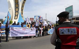 La manifestazione del Primo maggio a Banda Aceh, in Indonesia