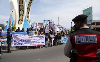 La manifestazione del Primo maggio a Banda Aceh, in Indonesia