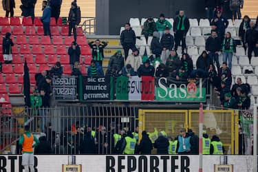 The sector of the grandstand from which a US Sassuolo's fan fell during the Italian Serie A soccer match between AC Monza and US Sassuolo at U-Power Stadium in Monza, Italy, 28 January 2024. ANSA / ROBERTO BREGANI