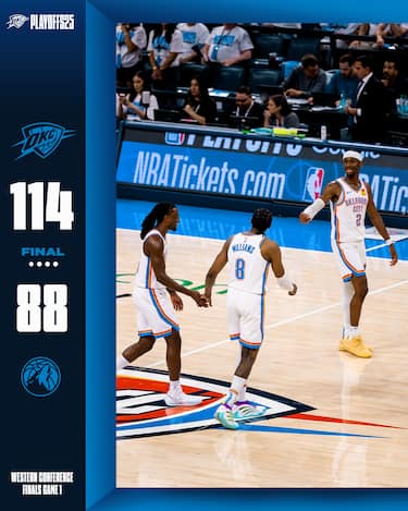 OKLAHOMA CITY THUNDER-MINNESOTA TIMBERWOLVES GARA-1 114-88