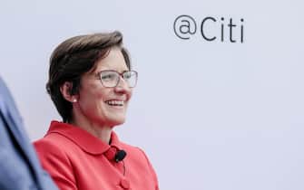 Jane Fraser, chief executive officer for Latin American at Citigroup Inc., smiles during the Milken Institute Global Conference in Beverly Hills, California, U.S., on Monday, April 29, 2019. The conference brings together leaders in business, government, technology, philanthropy, academia, and the media to discuss actionable and collaborative solutions to some of the most important questions of our time. Photographer: Kyle Grillot/Bloomberg
