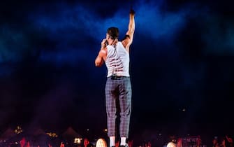 ROME, ITALY - AUGUST 5: Dan Reynolds of the group Imagine Dragons perform at Circo Massimo on August 5, 2023 in Rome, Italy. (Photo by Roberto Panucci - Corbis/Corbis via Getty Images)
