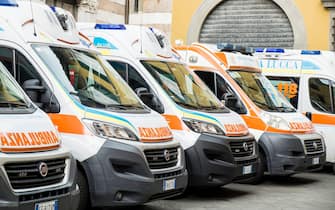 Italy, Tuscany, Lucca, ambulances