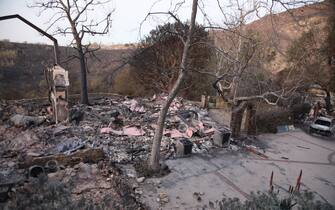 LOS ANGELES, CA - JANUARY 10: Mel Gibson's Malibu home destroyed at the Palisades fire on January 10, 2025 in Los Angeles, California. (Photo by MEGA/GC Images)