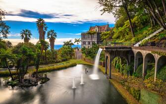 Fountain in the Monte Palace garden located in Funchal, Madeira island, Portugal