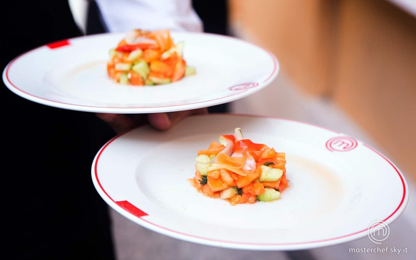 Insalata di frutta con frutti di mare