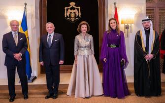 Re Abdullah II, le regine Silvia di Svezia e Rania di Giordania e il principe ereditario Hussein bin Abdallah