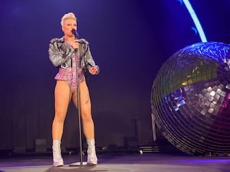 TORONTO, ONTARIO - JULY 24:  P!NK performs onstage during her Summer Carnival 2023 tour at Rogers Center on July 24, 2023 in Toronto, Ontario. (Photo by Kevin Mazur/Getty Images for Live Nation)