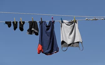 Typical view the streets of Venice washed clothes drying on cords outside the building. (Photo by: Godong/Universal Images Group via Getty Images)