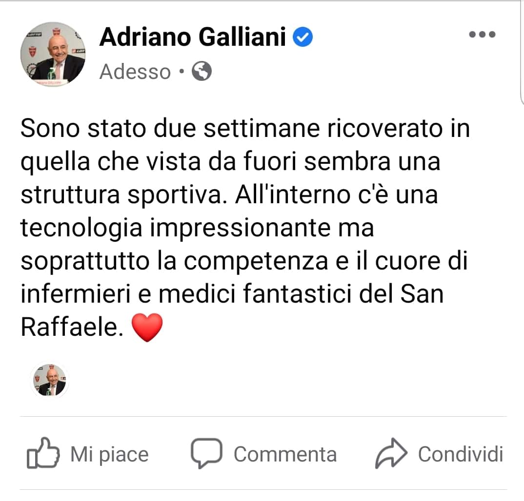 Post Galliani dimesso