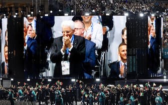 Il presidente della Repubblica, Sergio Mattarella, durante la Cerimonia d'apertura dei Giochi Paralimpici di Parigi 2024, 28 agosto 2024. ANSA/Uff stampa Quirinale + UFFICIO STAMPA, PRESS OFFICE, HANDOUT PHOTO, NO SALES, EDITORIAL USE ONLY + NPK