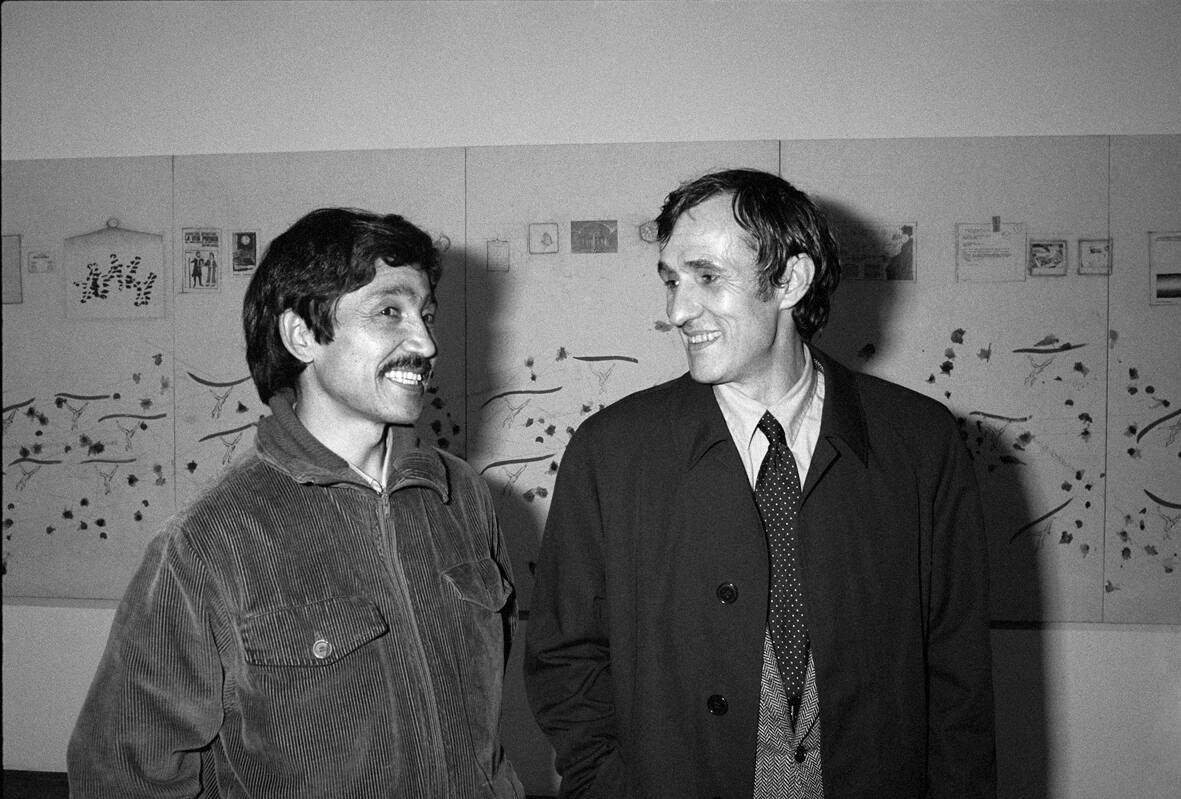 25.03.1987_Salman_Ali_Alighiero_Boetti_inaugurazione_mostra_Galleria_Stein_-_Photo©Giorgio_Colombo.jpg