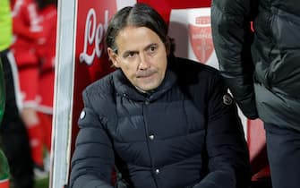FC Inter's coach Simone Inzaghi prior to the Italian Serie A soccer match between AC Monza and FC Inter at U-Power Stadium in Monza, Italy, 13 January 2024. ANSA / ROBERTO BREGANI