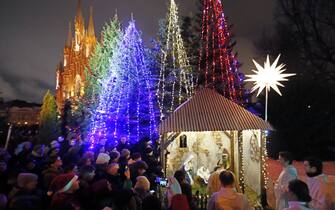 Un presepe a Mosca, in Russia