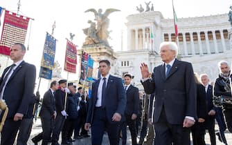 Roma - Il Presidente della Repubblica Sergio Mattarella in occasione di una deposizione di una corona d'alloro sulla Tomba del Milite Ignoto all'Altare della Patria, oggi 4 novembre 2023.
(Foto di Paolo Giandotti - Ufficio Stampa per la Stampa e la Comunicazione della Presidenza della Repubblica)