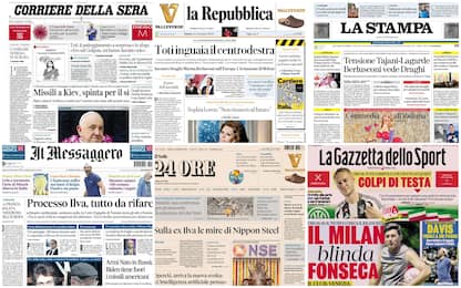 Le prime pagine dei quotidiani di oggi 14 settembre: rassegna stampa