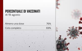 Grafiche coronavirus: la percentuale di vaccinati