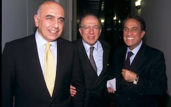 EMILIO FEDE - VENT ANNI DI MEDIASET - EMILIO FEDE  CON ADRIANO GALLIANI E FEDELE CONFALONIERI