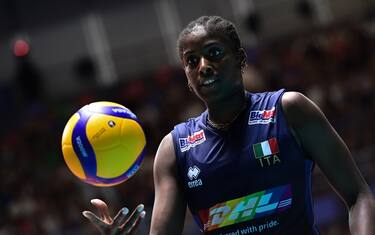 Foto Marco Alpozzi/LaPresse 22 Agosto 2023 -Torino, Italia - sport - Europei volley femminile 2023 - Italia Vs Bosnia Nella foto:  Myriam Sylla of Italy


August 22, 2023 Turin, Italy - sport - Women's European Volleyball Championship - Italy vs Bosnia and Herzegovina
In the pic: Myriam Sylla of Italy