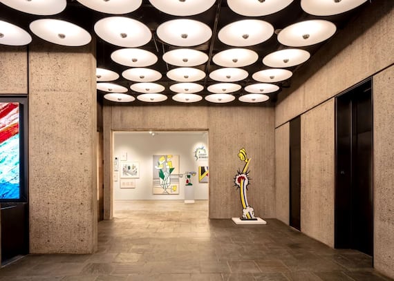 Sotheby’s Breuer lobby gallery, featuring works from the Collection of Dorothy and Roy Lichtenstein. Photography by Stefan Ruiz Courtesy of Sotheby’s