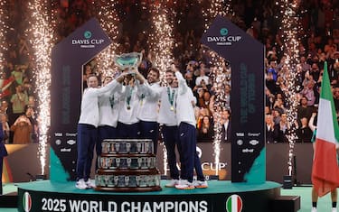 Italy tennis winner of Davis Cup 2025 Final 8 at Fiere Exhibition Centre in Bologna Italy, 23 November 2025. ANSA /ELISABETTA BARACCHI
