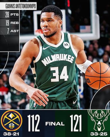 MILWAUKEE BUCKS-DENVER NUGGETS 121-112