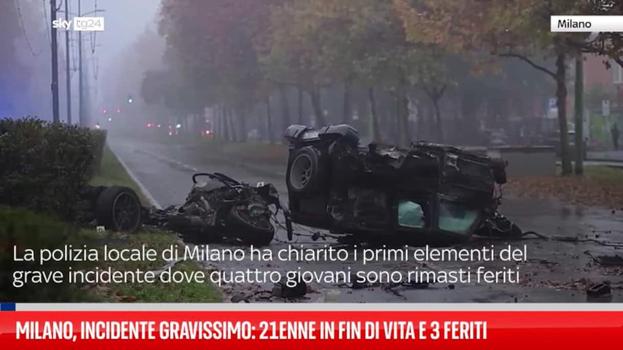 Milano, grave incidente: 21enne in fin di vita, 3 i feriti