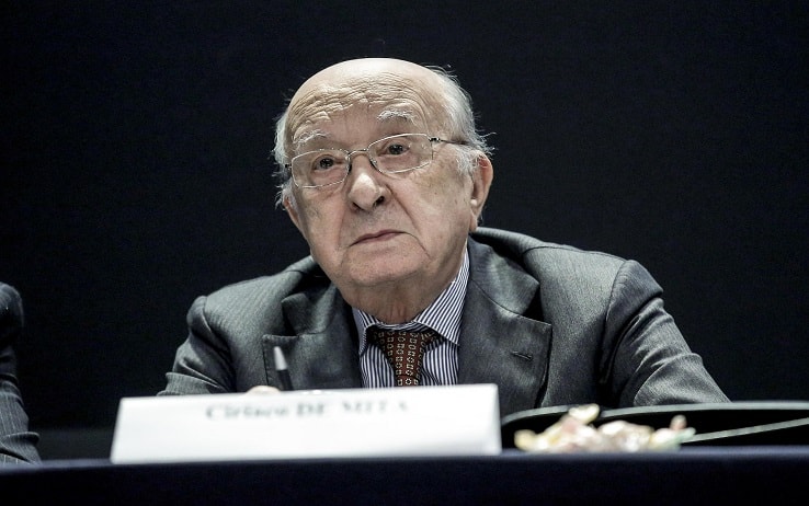 Ciriaco De Mita durante il convegno ''Cattolicesimo politico, e le sfide del terzo millennio'', Roma, 29 settembre 2017. ANSA/GIUSEPPE LAMI