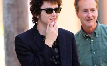 05/28/2024 Timothee Chalamet and Ed Norton are spotted on location for 'A Complete Unknown' in in Hoboken, New Jersey. Chalamet was in costume as Bob Dylan in an all black outfit, while Norton plas singer Pete Seeger.

sales@theimagedirect.com Please byline:TheImageDirect.com