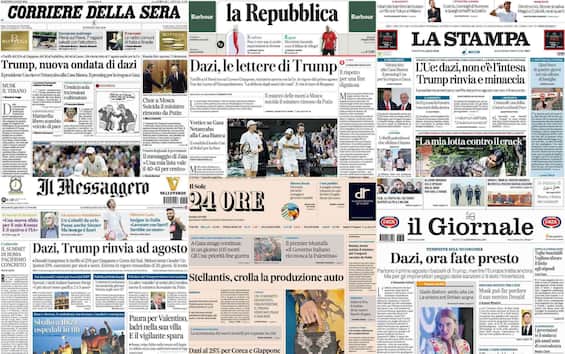 Le prime pagine dei quotidiani di oggi 8 luglio: la rassegna stampa Le prime pagine dei quotidiani di oggi 8 luglio: la rassegna stampa