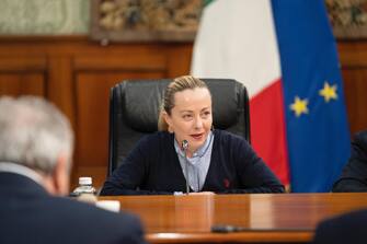 Un momento dell'incontro della premier Giorgia Meloni con i sindacati sul Dl Lavoro a Palazzo Chigi, Roma, 30 aprile 2023.
ANSA/FILIPPO ATTILI - US Palazzo Chigi + UFFICIO STAMPA, PRESS OFFICE, HANDOUT PHOTO, NO SALES, EDITORIAL USE ONLY + NPK