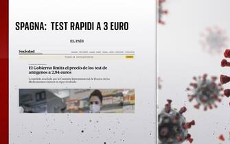 Grafiche coronavirus: test rapidi a 3 euro in Spagna