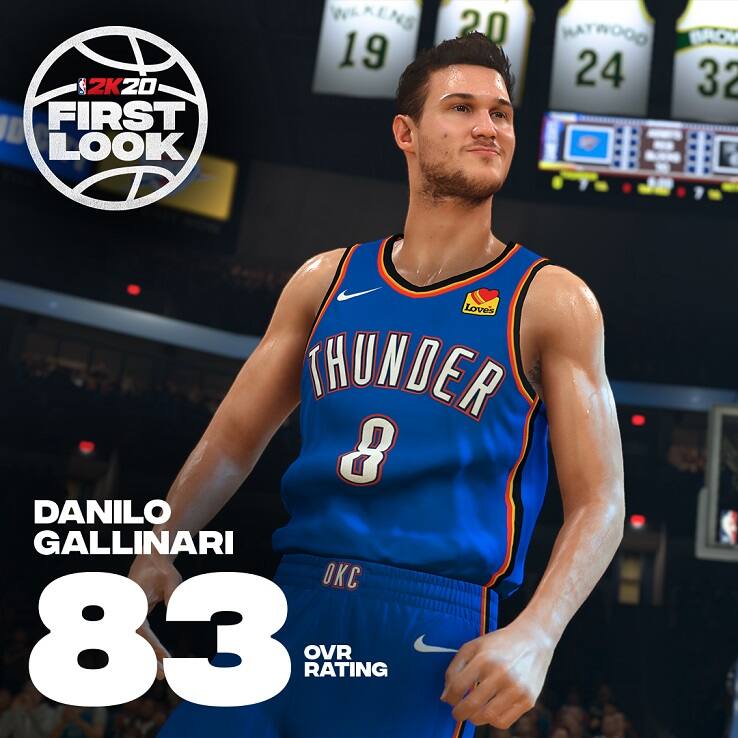 NBA 2K20 il rating di Danilo Gallinari in maglia Oklahoma City Thunder Sky Sport