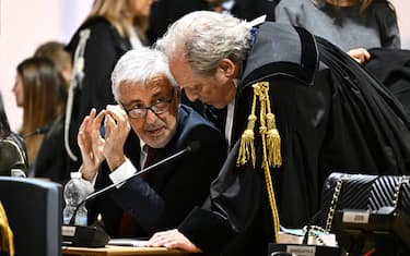 Giovanni Castellucci, ex Ad di Autostrade, in aula per l'udienza del processo per il crollo del ponte Morandi, dedicata alle dichiarazioni spontanee degli imputati, Genova, 26 marzo 2025.ANSA/LUCA ZENNARO