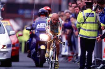 Marco Pantani (Italien) vom Team Mercantone Uno auf dem Prologkurs Radsport Herren Tour de France 1998, Frankreich, Auftakt, Prolog, Straße, Straßenradsport Einzelbild Dublin