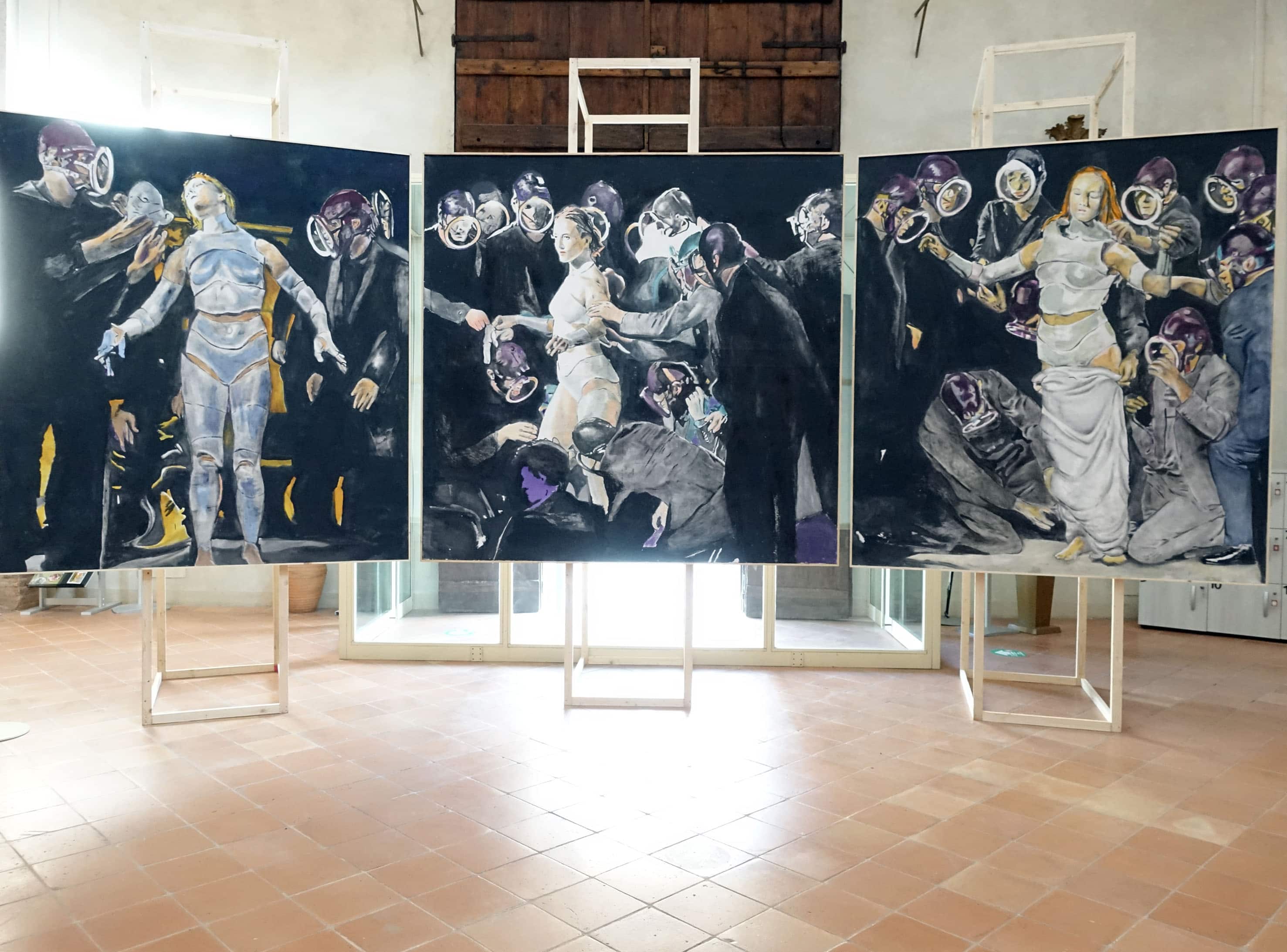 Carpi (Mo) - La mostra Gratia Plena di Andrea Saltini esposta nel museo Diocesano all' interno della Chiesa di Sant' Ignazio al centro delle polemiche dopo un articolo del giornale la Nuova Bussola (Carpi (Mo) - 2024-03-07, Roberto Brancolini) p.s. la foto e' utilizzabile nel rispetto del contesto in cui e' stata scattata, e senza intento diffamatorio del decoro delle persone rappresentate