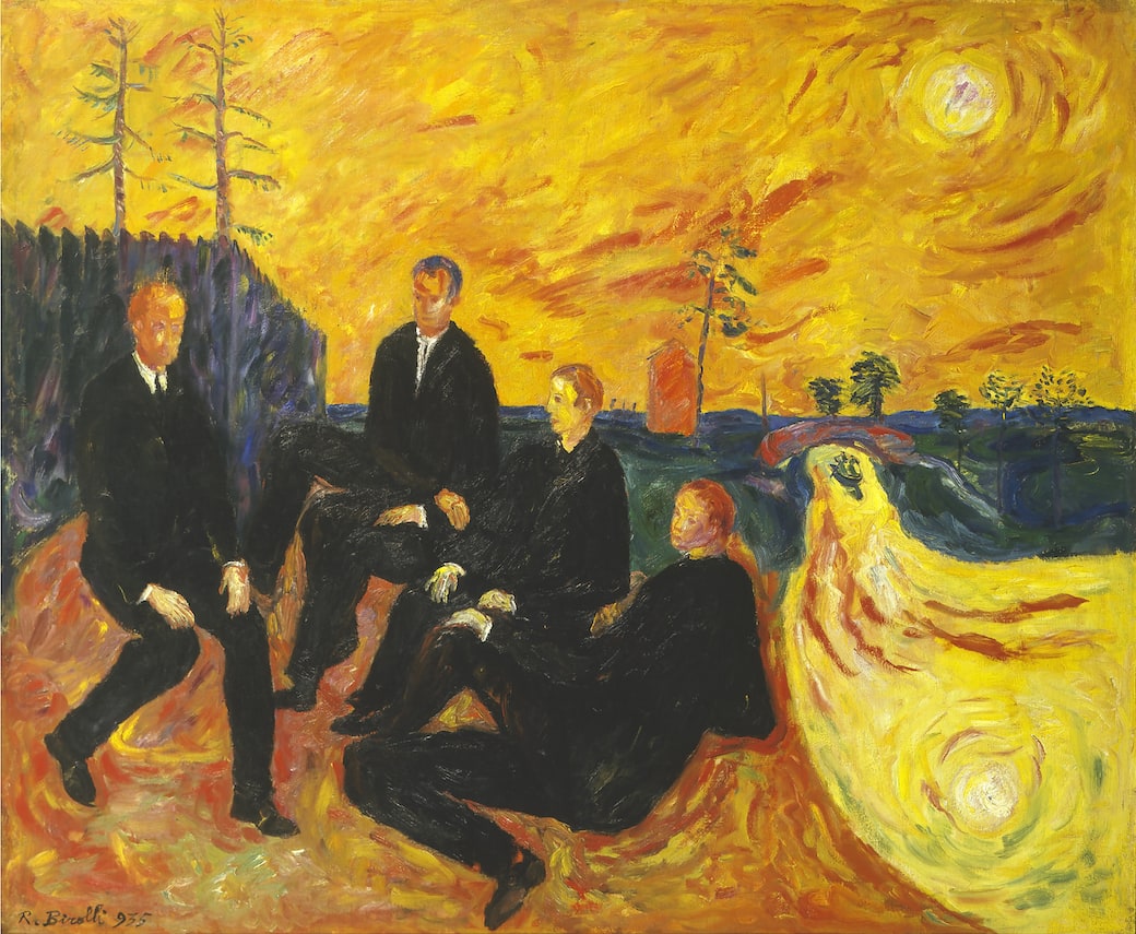 Renato Birolli, I poeti, 1935. Olio su tela, 90x108 cm. Courtesy Collezione Giuseppe Iannaccone. Photo Credit: Studio Vandrasch