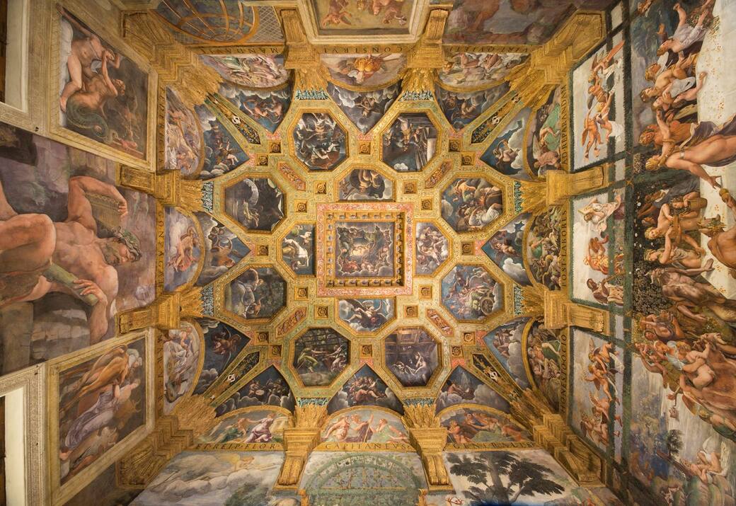 Giulio Romano e allievi, Camera di Amore e Psiche, 1527 olio su intonaco su supporto ligneo Mantova, Palazzo Te. Foto: Gianmaria Pontiroli© Fondazione Palazzo Te]