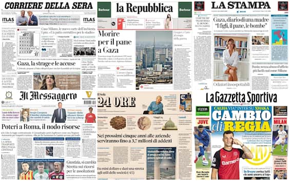 Le prime pagine dei quotidiani di oggi 20 luglio: la rassegna stampa di Sky TG24 Le prime pagine dei quotidiani di oggi 20 luglio: la rassegna stampa di Sky TG24