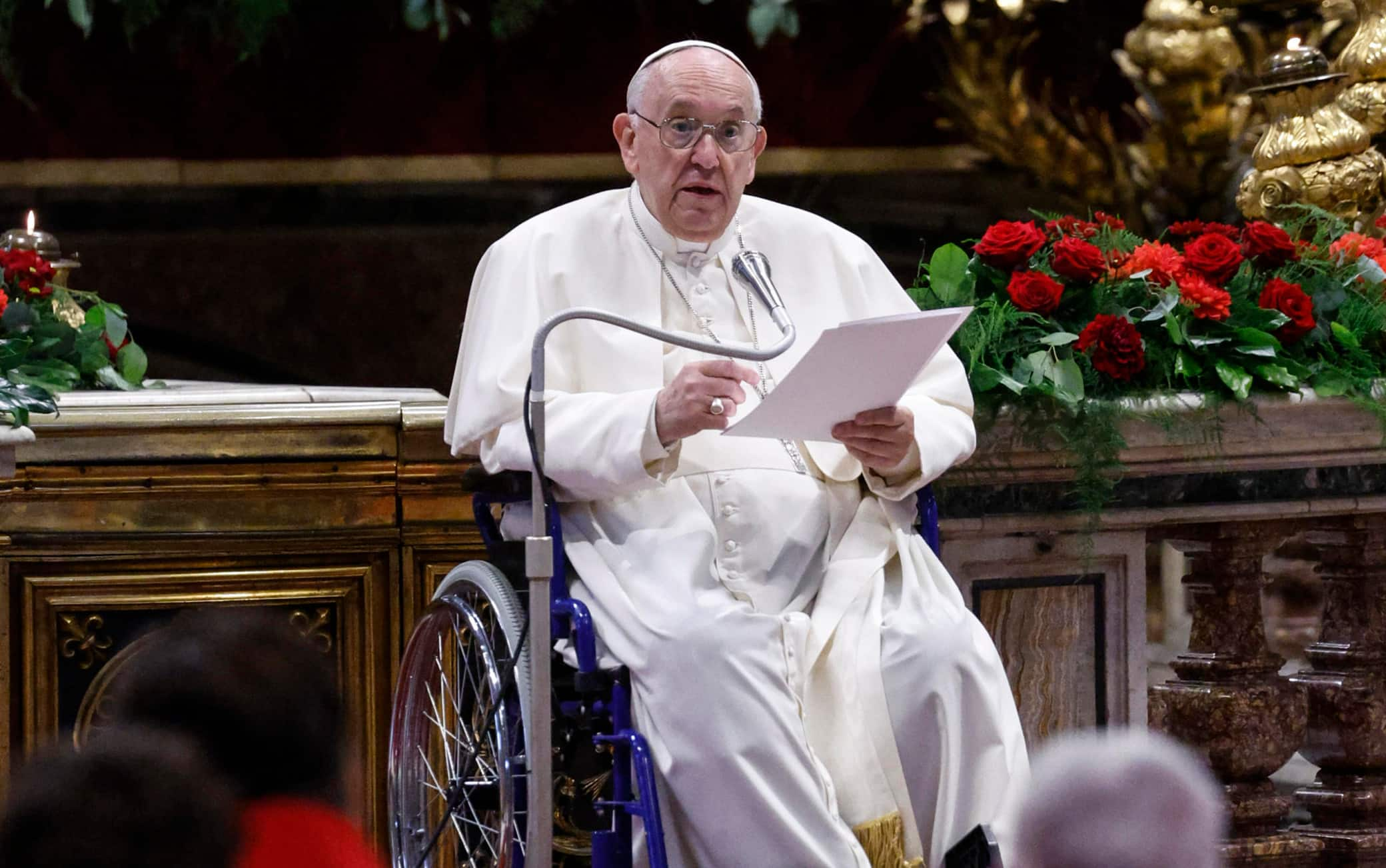 Pope Francis attends a Holy Mass for the Solemnity of Pentecost in Saint Peter's Basilica at the Vatican City, 05 June 2022.
ANSA/FABIO FRUSTACI