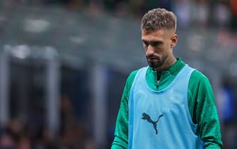 Samu Castillejo of US Sassuolo looks on during Serie A 2023/24 football match between FC Internazionale and US Sassuolo at Giuseppe Meazza Stadium, Milan, Italy on September 27, 2023