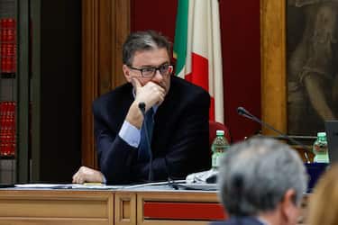 Il ministro dell'Economia Giancarlo Giorgetti in commissione Bilancio alla Camera a Roma, 27 dicembre 2023.
ANSA/Giuseppe Lami