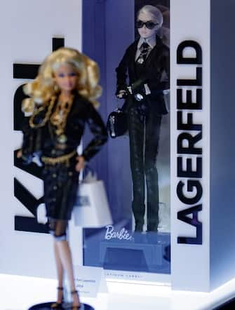 MADRID, SPAIN - FEBRUARY 15:  A Karl Lagerfeld barbie doll is seen on display at the exhibition 'Barbie, mas alla de la muñeca' ('Barbie, beyond the doll') at Fundacion Canal on February 15, 2017 in Madrid, Spain.  (Photo by Eduardo Parra/Getty Images)