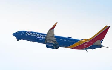 BURBANK, CA - SEPTEMBER 16: Southwest Airlines Boeing 737-800 takes off from Hollywood Burbank Airport on September 16, 2020 in Burbank, California.  (Photo by AaronP/Bauer-Griffin/GC Images)