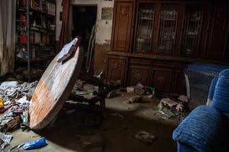 Damage and flooding caused by the flood in Sant'Agata sul Santerno (Ravenna), 18 May 2023. A fresh wave of torrential rain is battering Italy, especially the northeastern region of Emilia-Romagna and other parts of the Adriatic coast. ANSA/MAX CAVALLARI