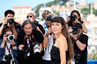Italian actress Celeste Dalla Porta poses during a photocall for the film "Parthenope" at the 77th edition of the Cannes Film Festival in Cannes, southern France, on May 22, 2024. (Photo by Valery HACHE / AFP) (Photo by VALERY HACHE/AFP via Getty Images)