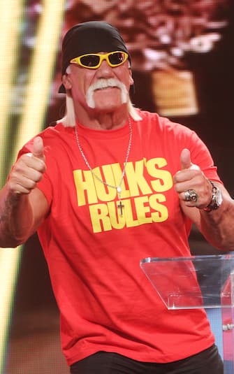 Mandatory Credit: Photo by MediaPunch/Shutterstock (13748334a)
Hulk Hogan at the WWE's Wrestlemania 30 Press conference at The Hard Rock Cafe, New York City, USA
Hulk Hogan