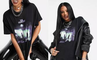 T-shirt per Halloween nera "The Exorsist"